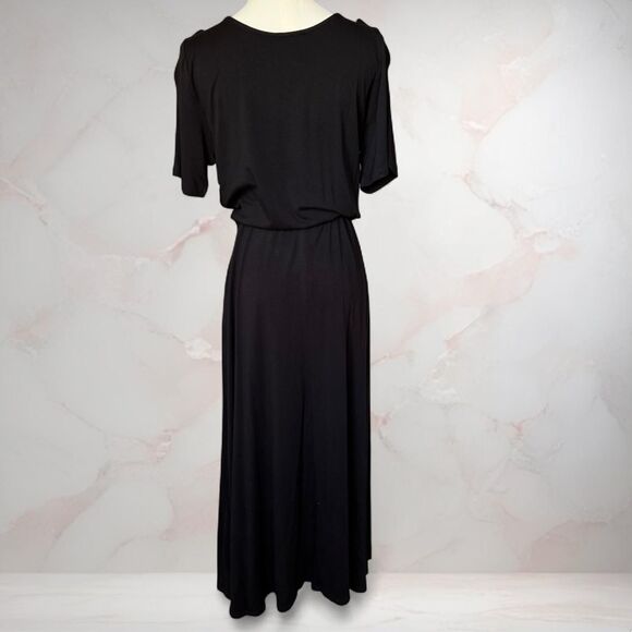 Karen Kane Women's Black Maxi Dress Size Large Comfort Minimalist Capsule Chic - Picture 1 of 6